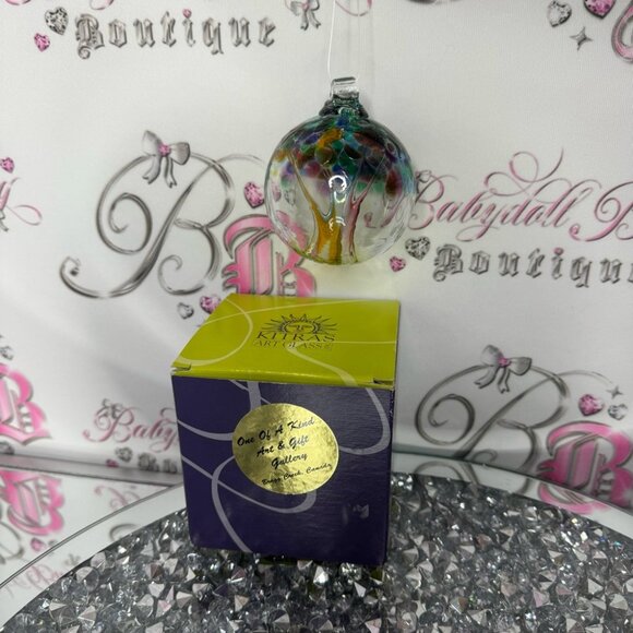 Kitras art glass hand made blown glass ornament tree of love hanging friendship - Picture 11 of 16